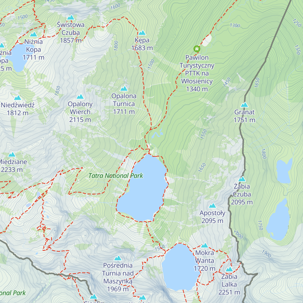 Schronisko PTTK Morskie Oko map