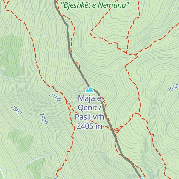 Map of Maja e Qenit / Pasji vrh