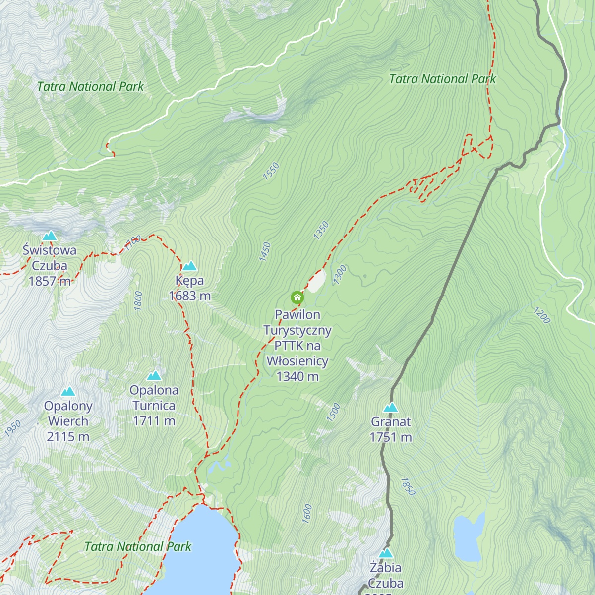 Pawilon Turystyczny PTTK na Włosienicy map