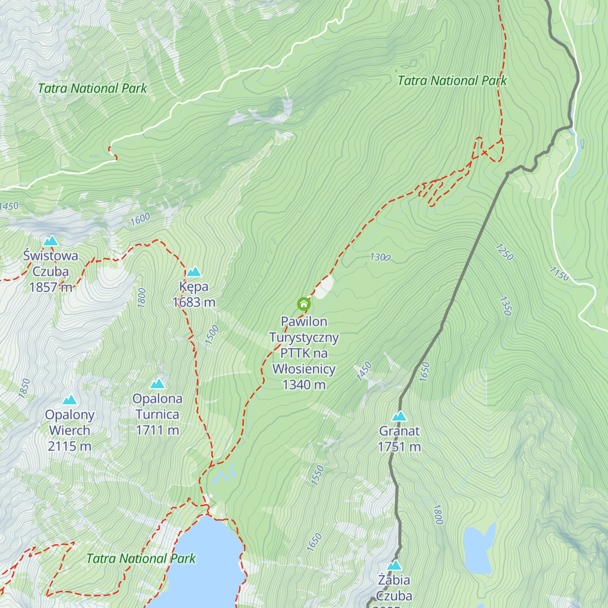 Pawilon Turystyczny PTTK na Włosienicy map