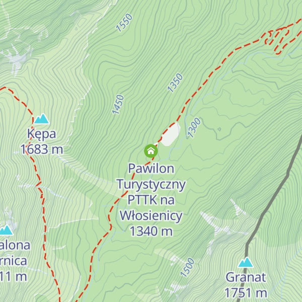 Map of Pawilon Turystyczny PTTK na Włosienicy