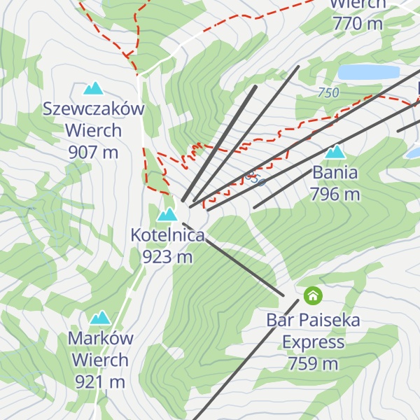 Map of Kotelnica Express - górna stacja