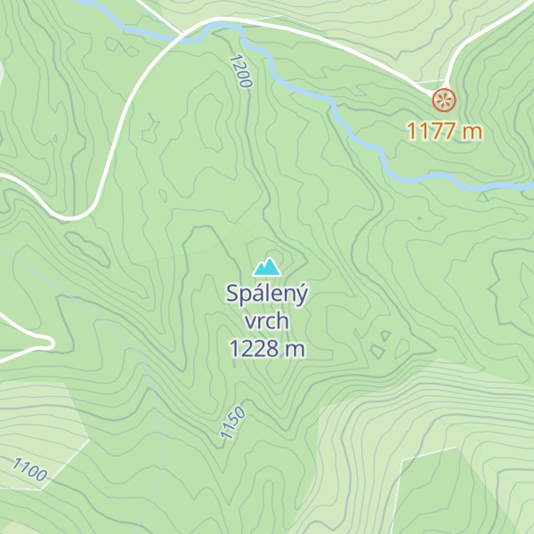 Map of Spálený vrch