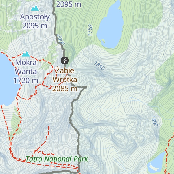 Map of Veľký Žabí štít / Żabi Szczyt Wyżni