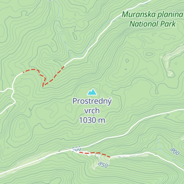 Map of Prostredný vrch