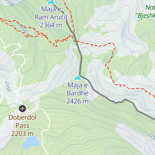 Map of Maja e Bardhë