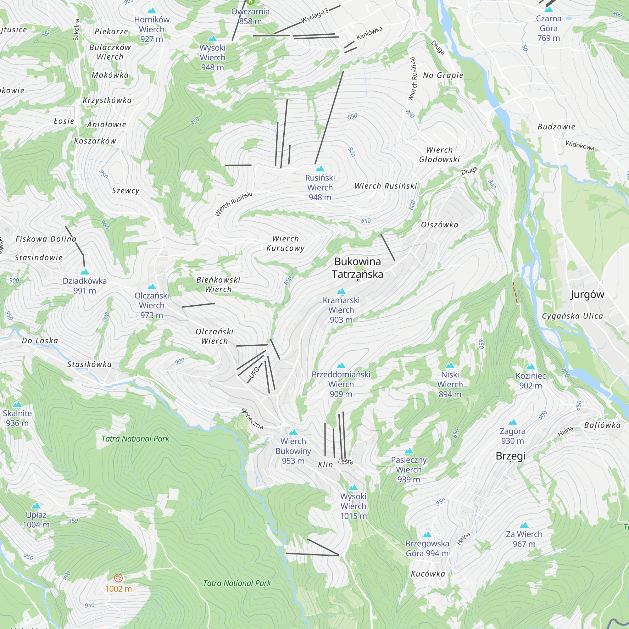 Schronisko Bukowina map