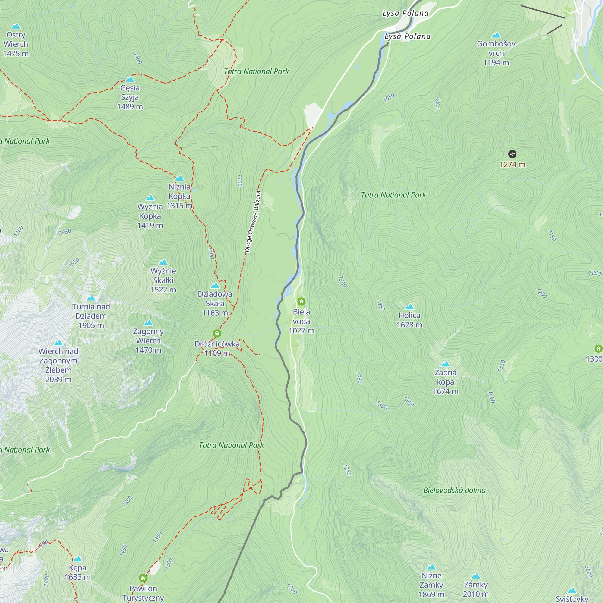 Biela voda map