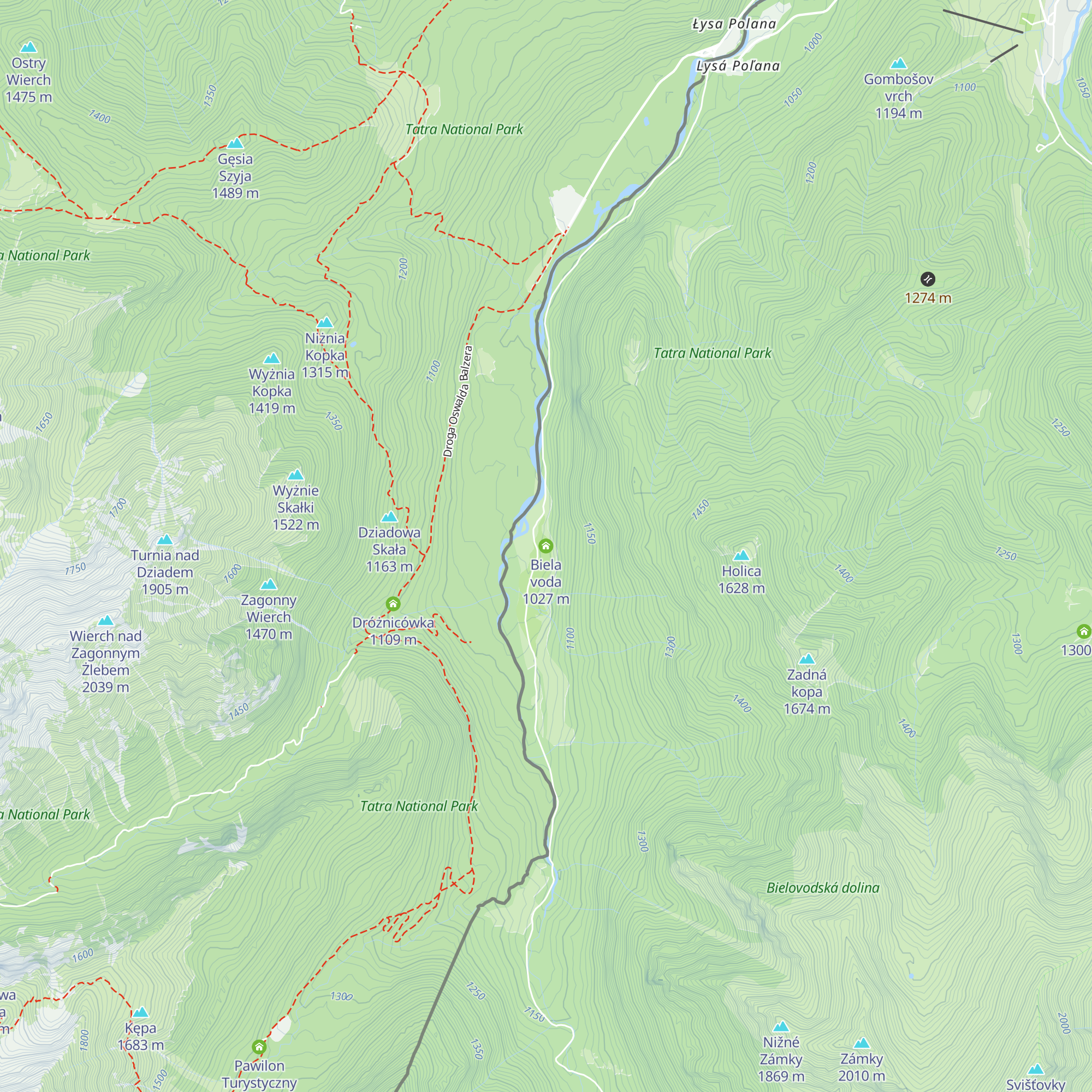 Biela voda map