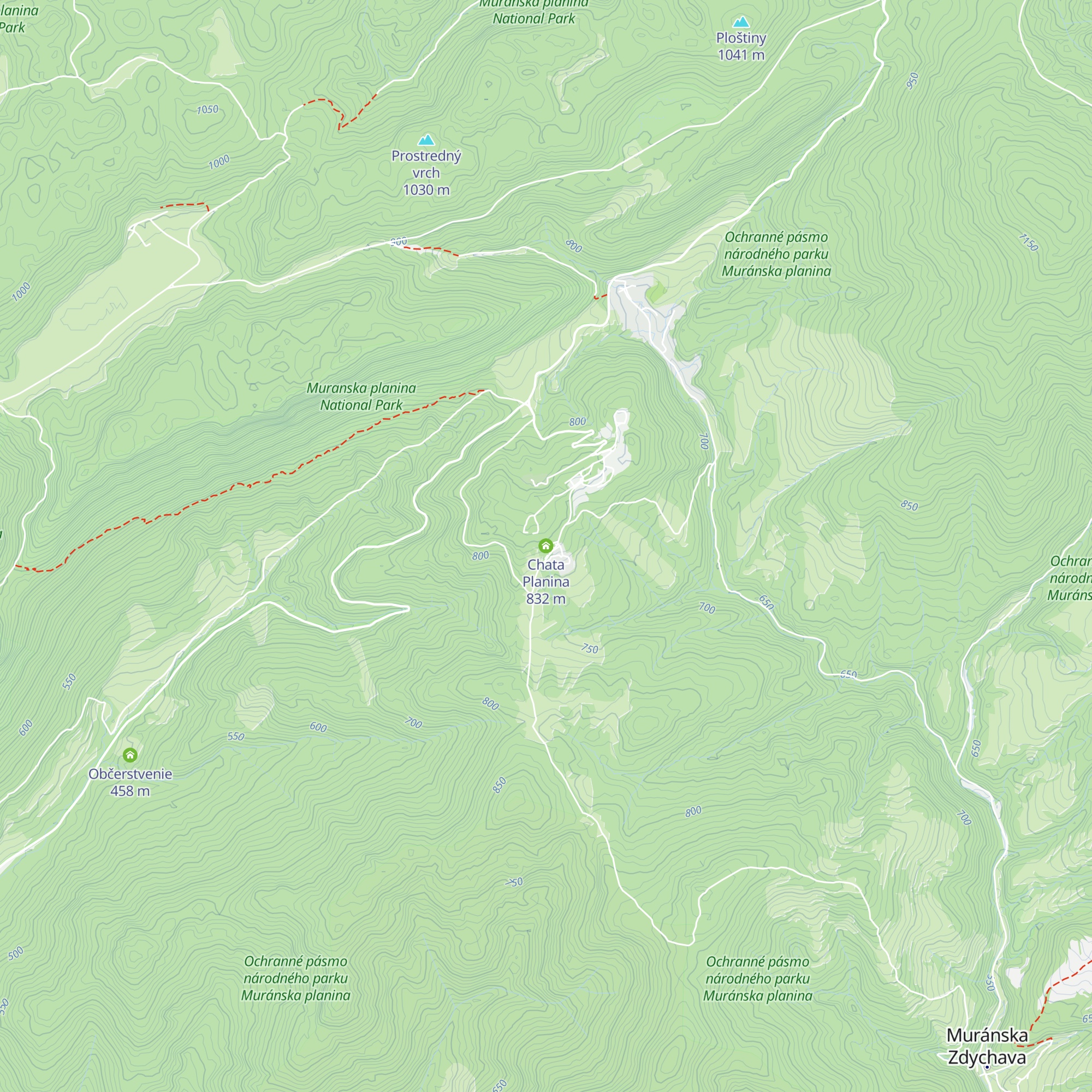 Chata Planina map