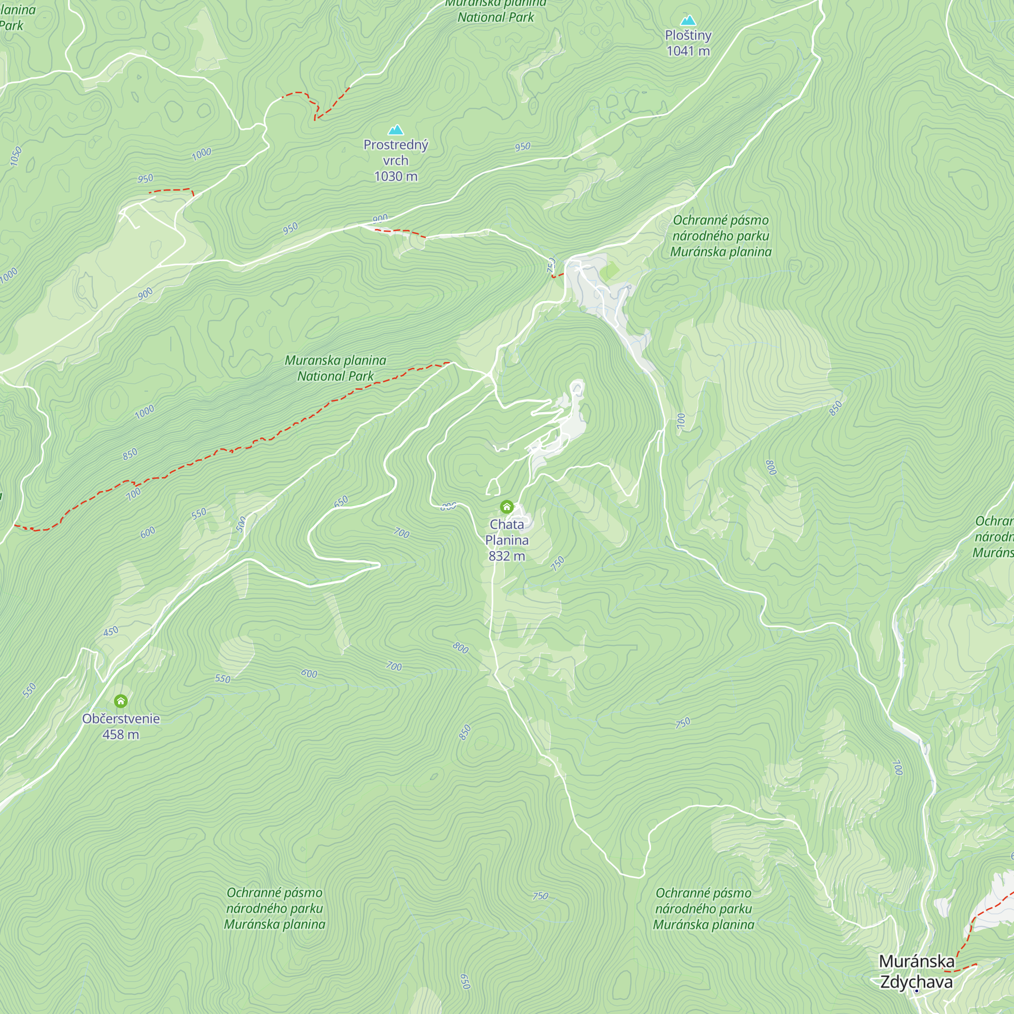 Chata Planina map