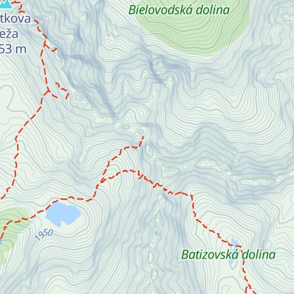 Map of Východný železný štít