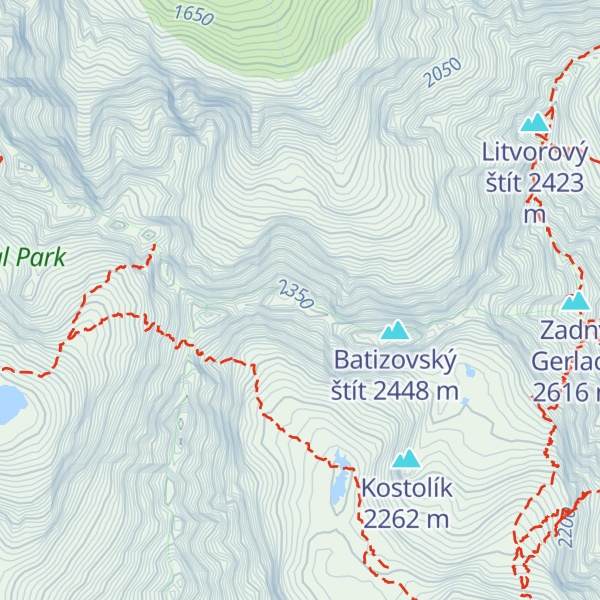 Map of Kačací štít