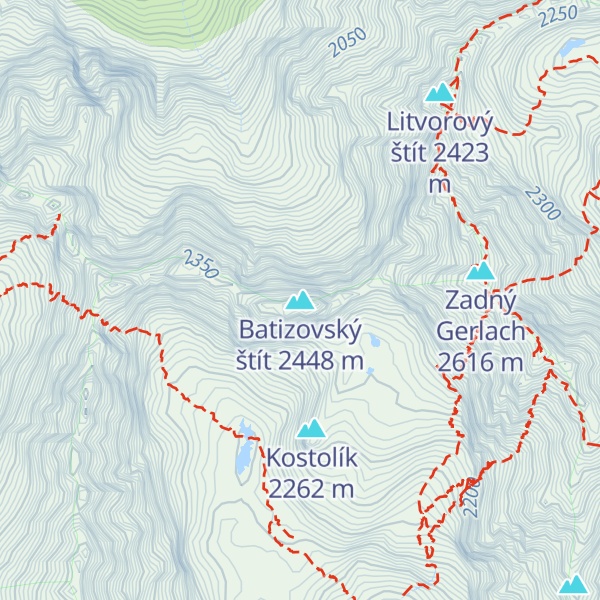 Map of Batizovský štít