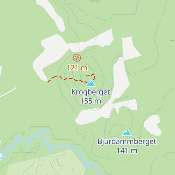 Map of Krogberget toppstuga