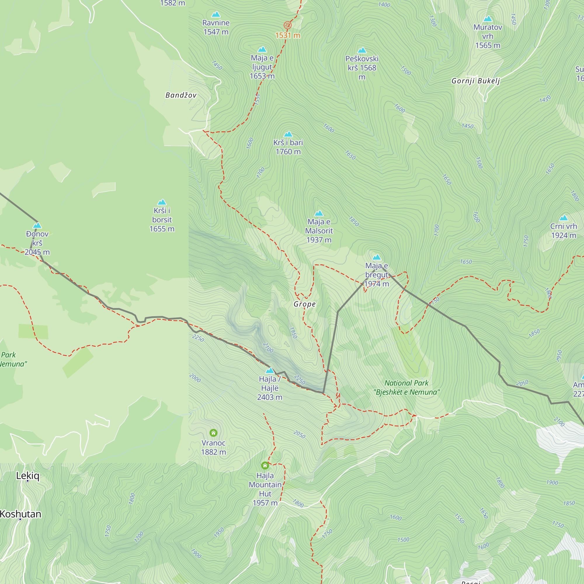 Planinarski dom Grope map