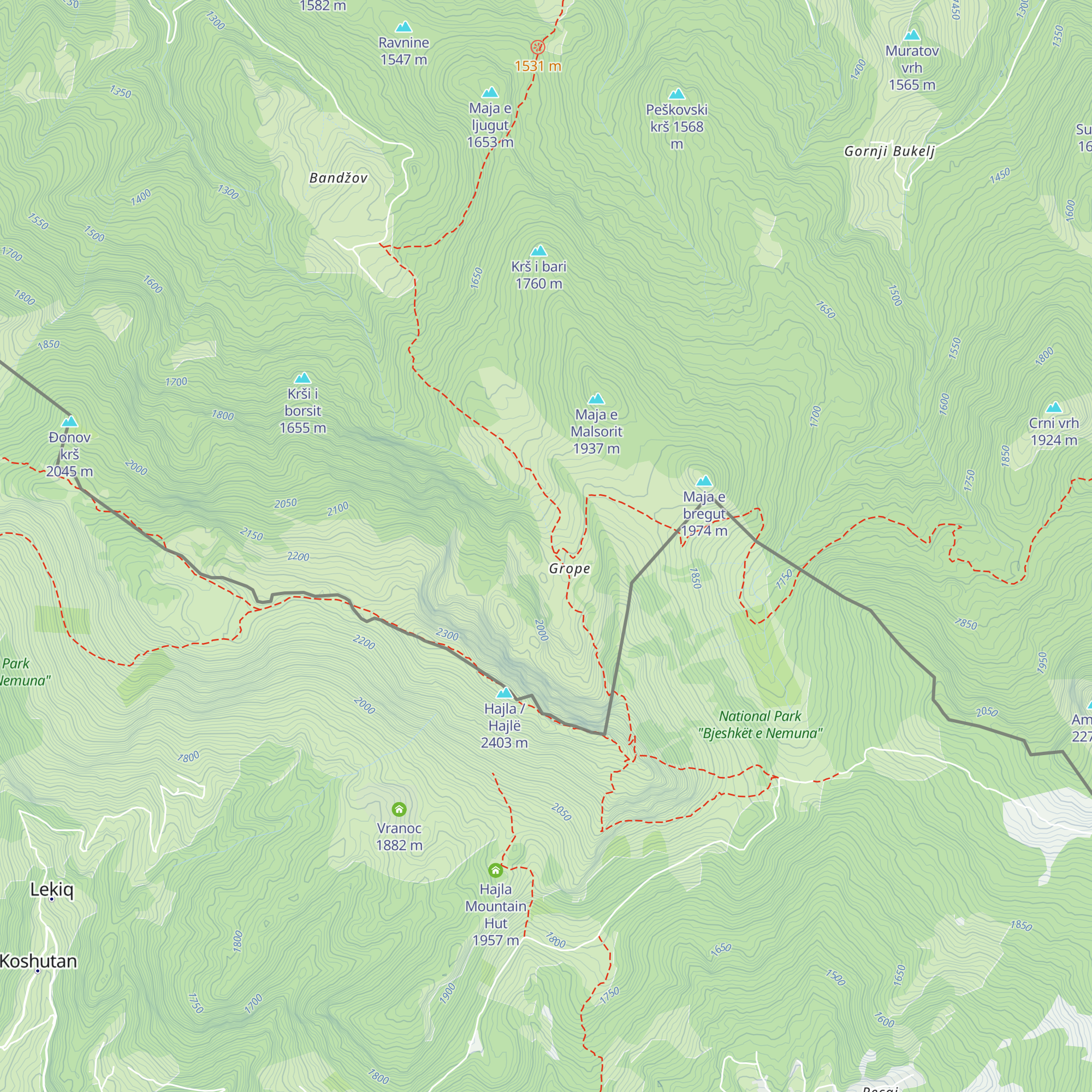 Planinarski dom Grope map