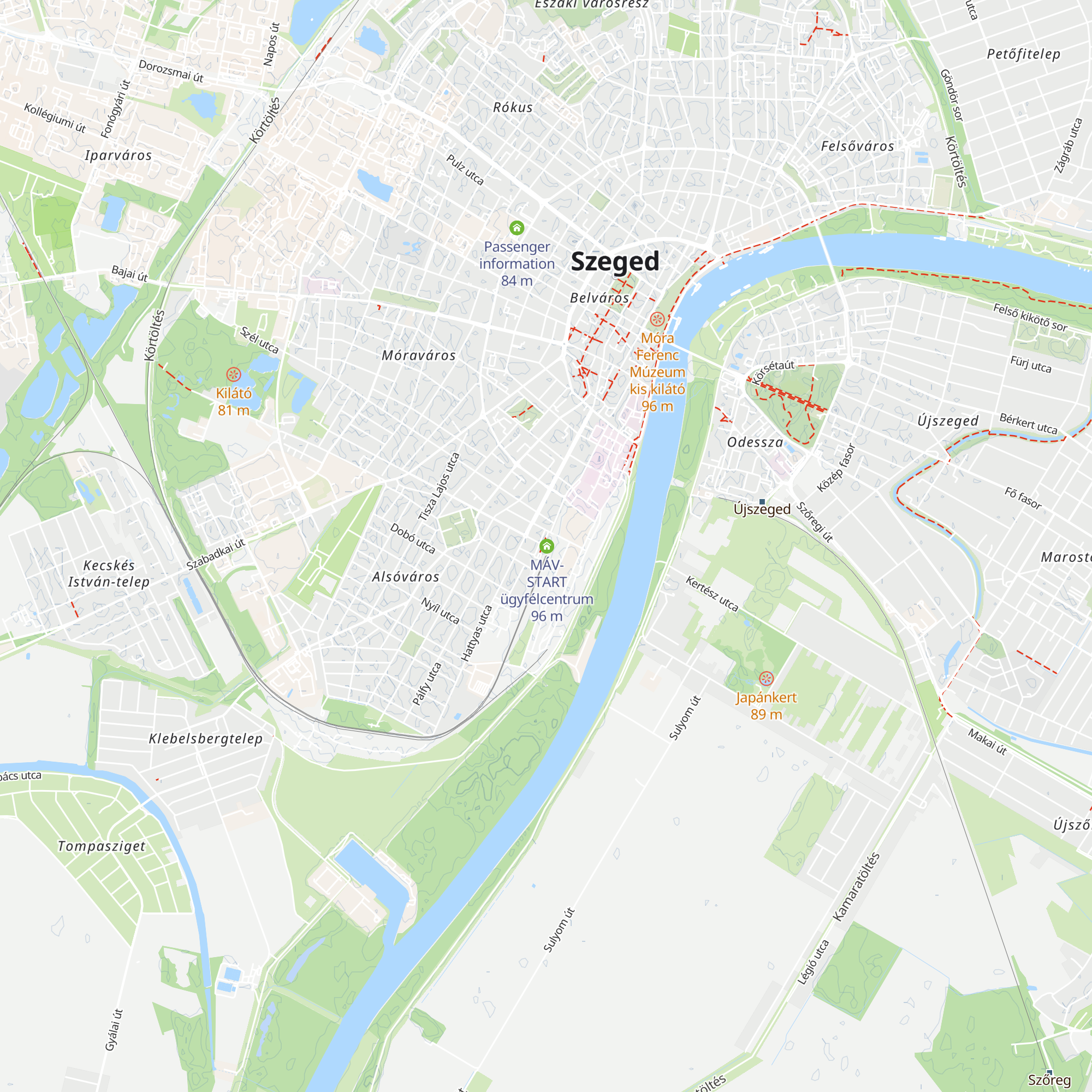 MÁV ügyfélcentrum map