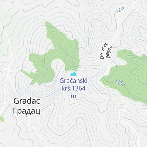 Map of Gračanski krš