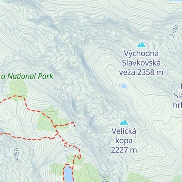 Map of Veľká Granátová veža