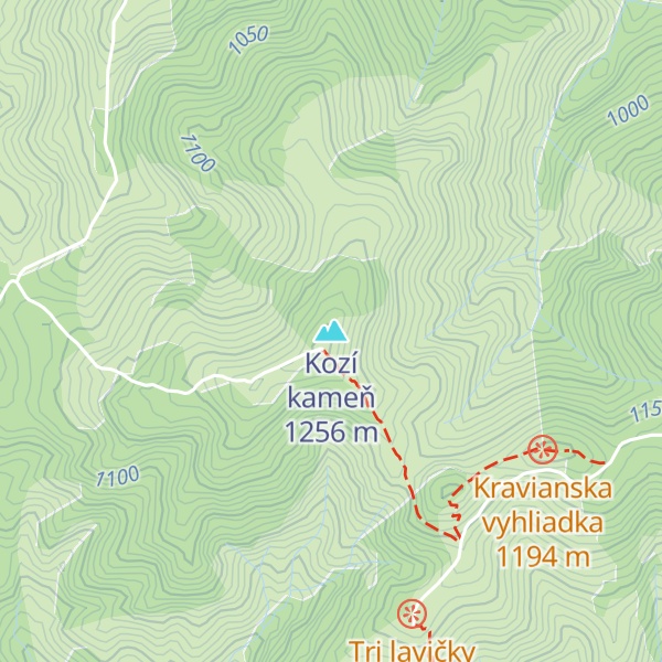 Map of Kozí kameň