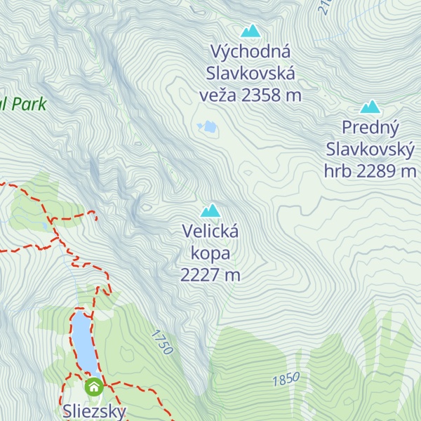 Map of Velická kopa
