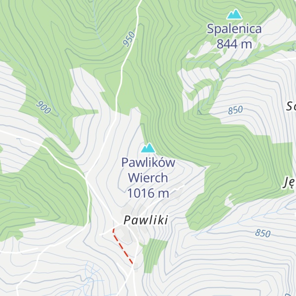 Map of Pawlików Wierch