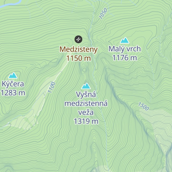 Map of Vyšná medzistenná veža