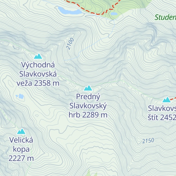 Map of Predný Slavkovský hrb