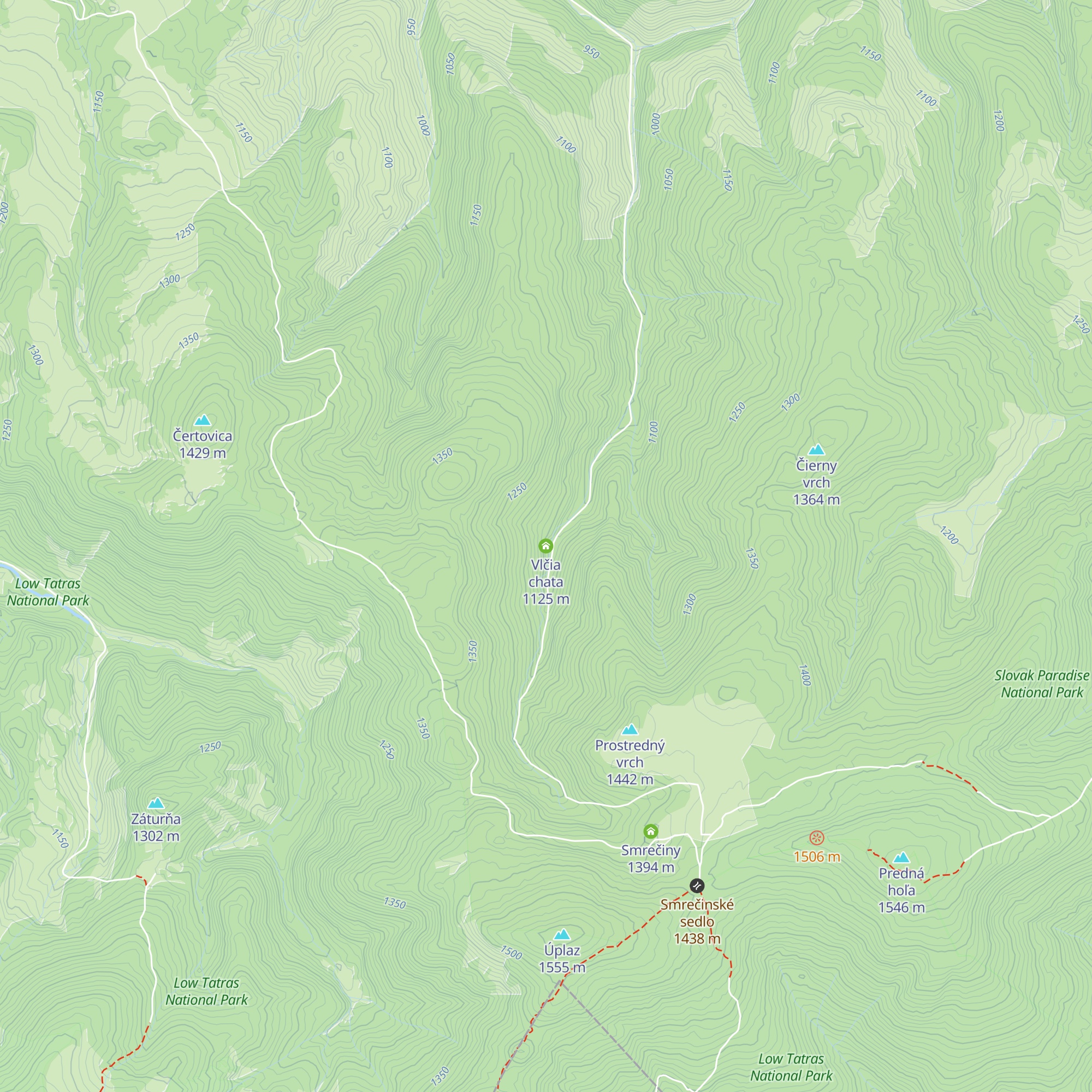 Vlčia chata map