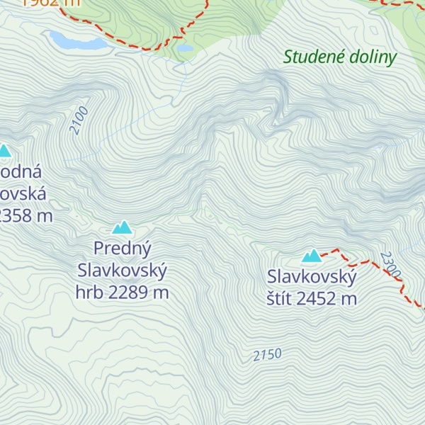 Map of Slavkovská kopa
