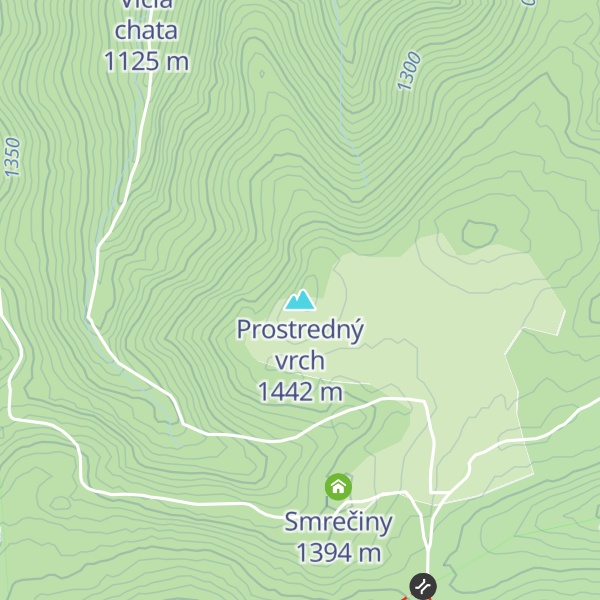 Map of Prostredný vrch