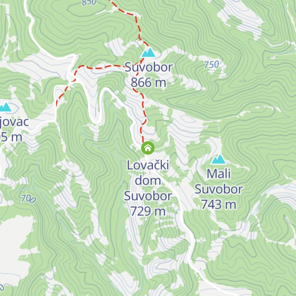 Map of Lovački dom Suvobor