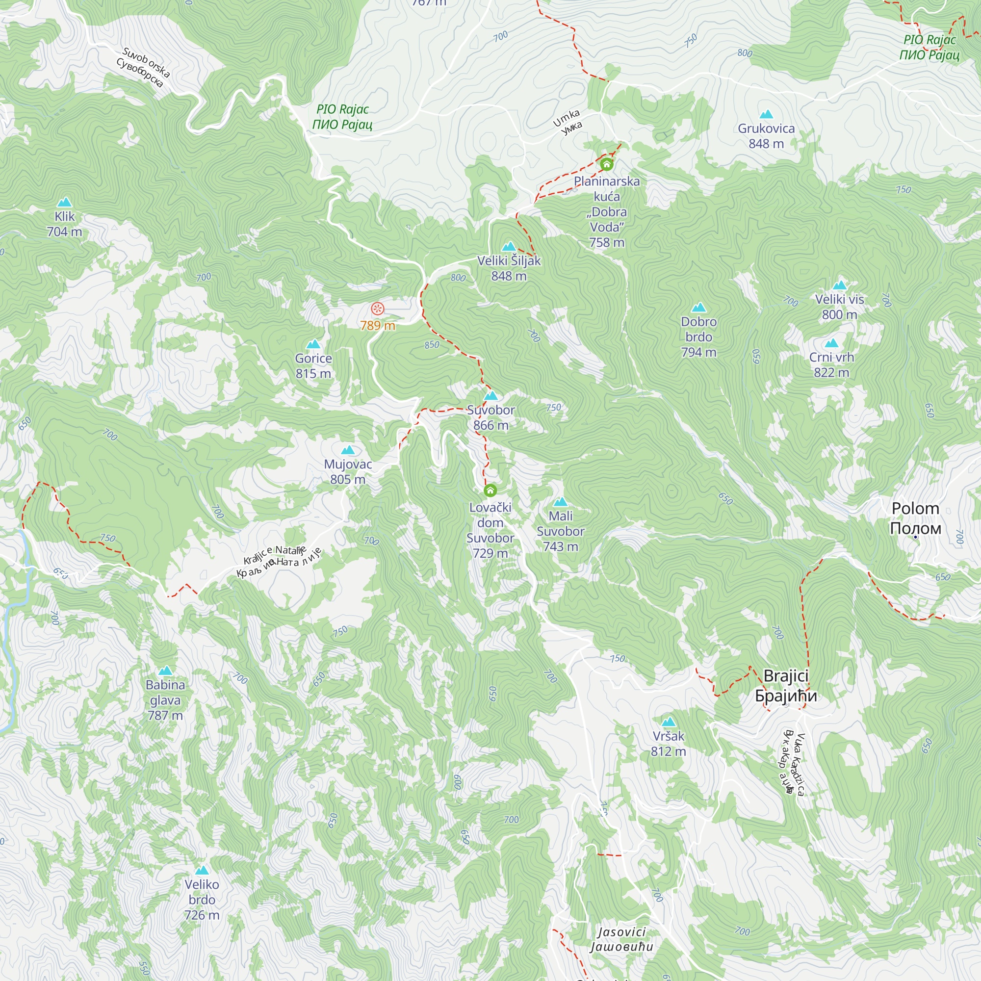 Lovački dom Suvobor map