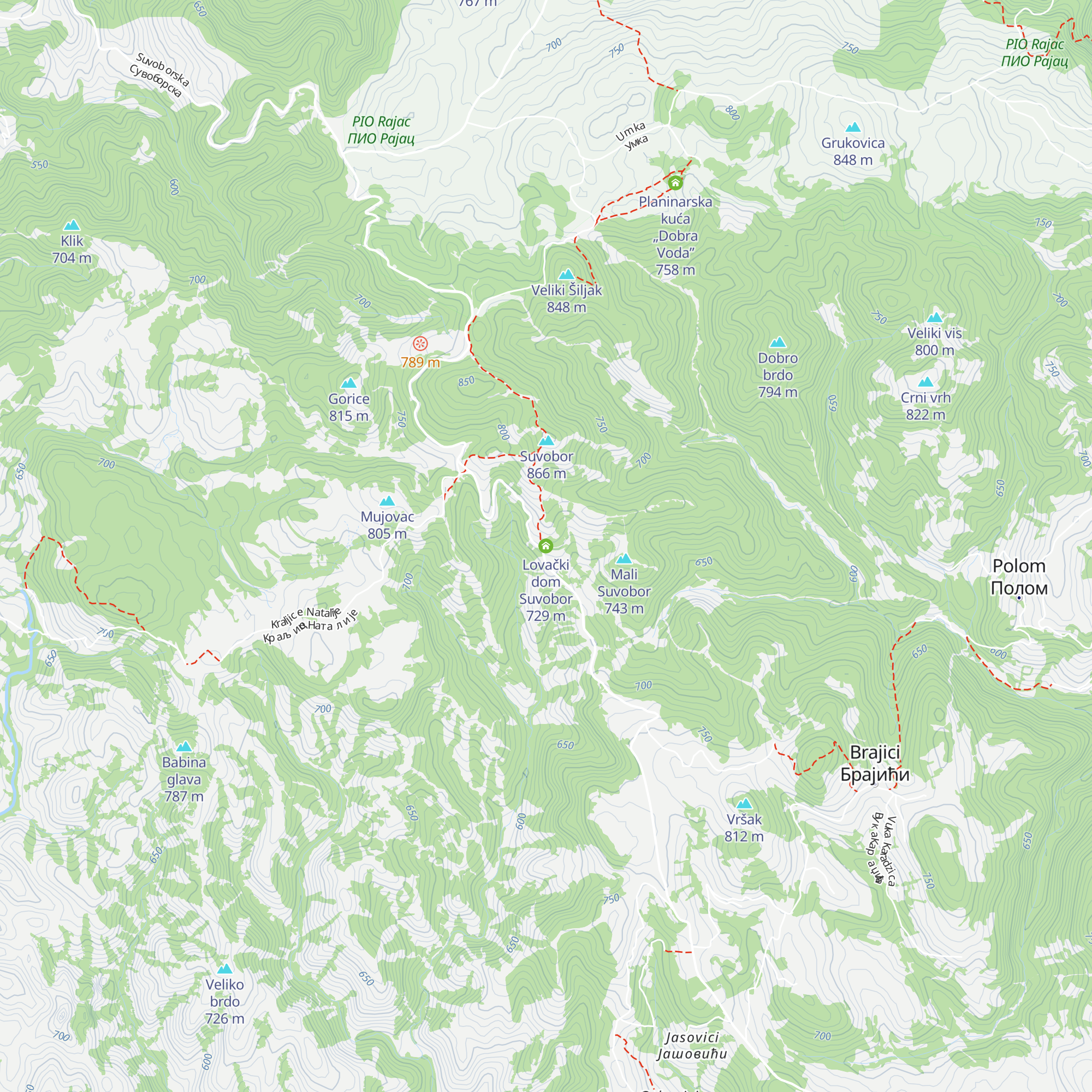 Lovački dom Suvobor map