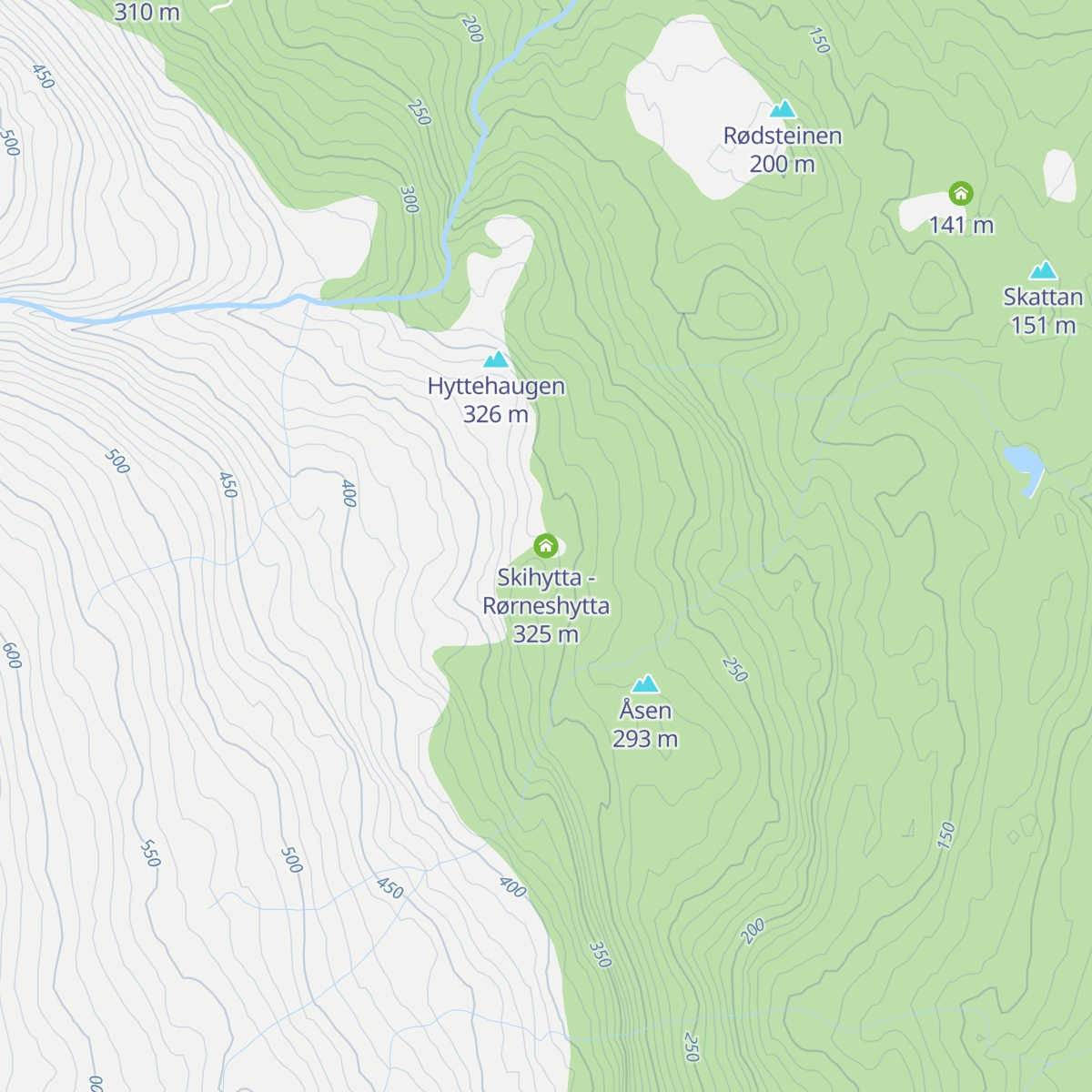 Skihytta - Rørneshytta map