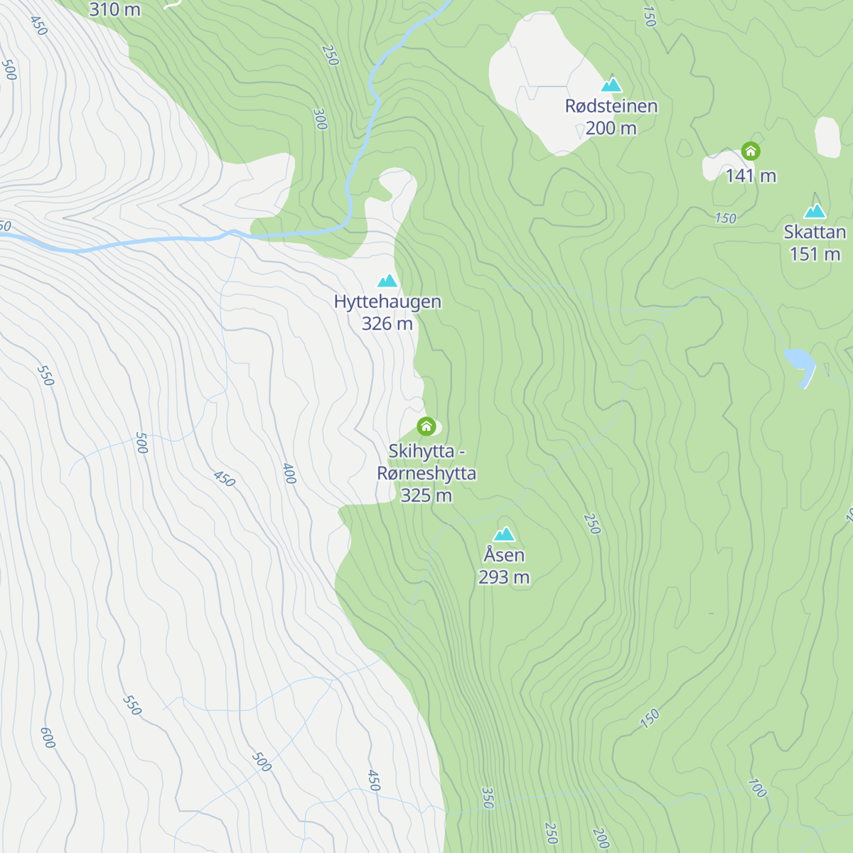 Skihytta - Rørneshytta map