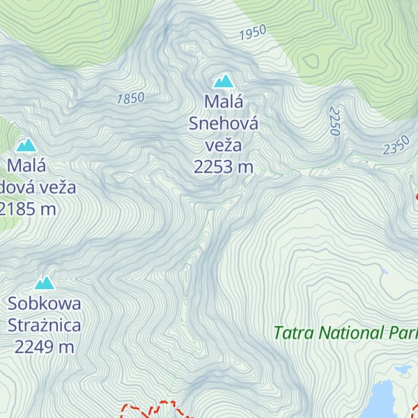 Map of Zadný Ľadový štít