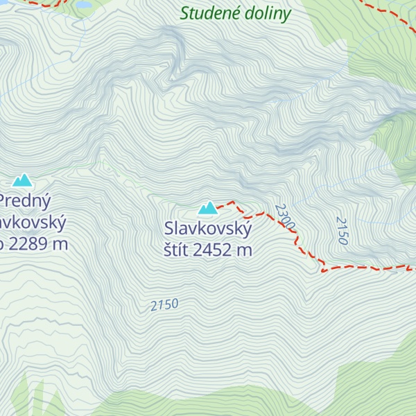 Map of Slavkovský štít