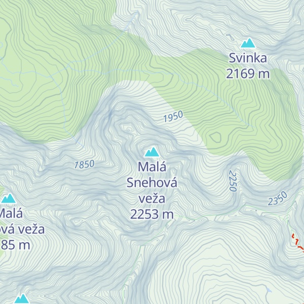 Map of Malá Snehová veža