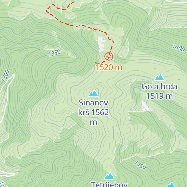 Map of Sinanov krš