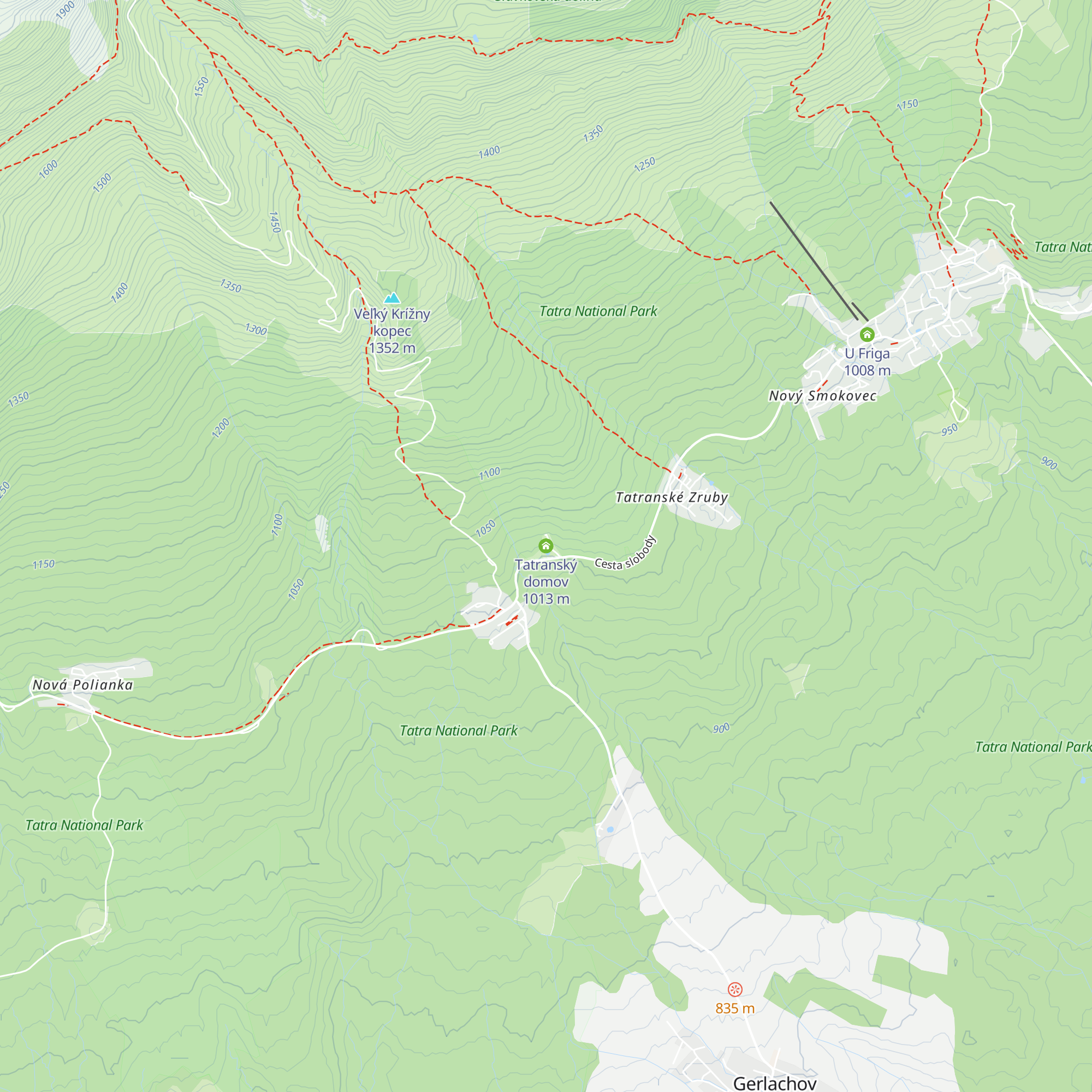 Tatranský domov map