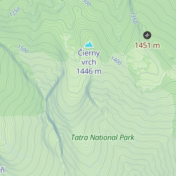 Map of Predný Havraní Kopiniak