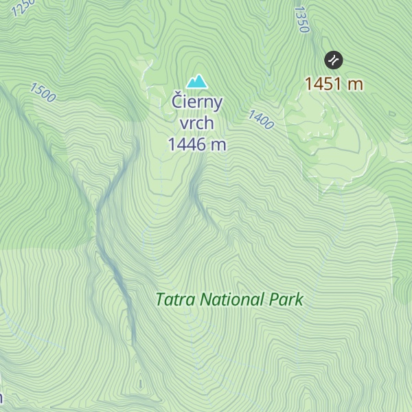 Map of Stredný Havraní Kopiniak