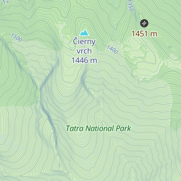 Map of Zadný Havraní Kopiniak