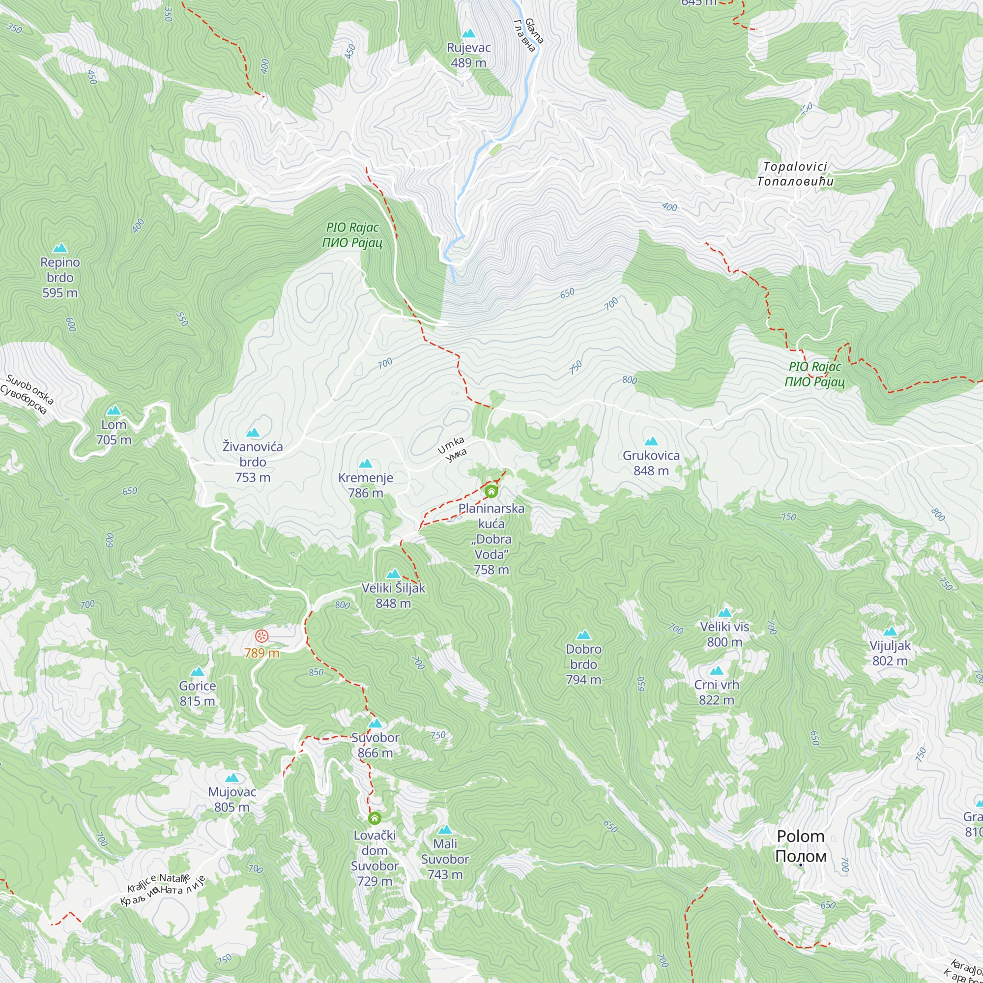 Planinarska kuća „Dobra Voda” map