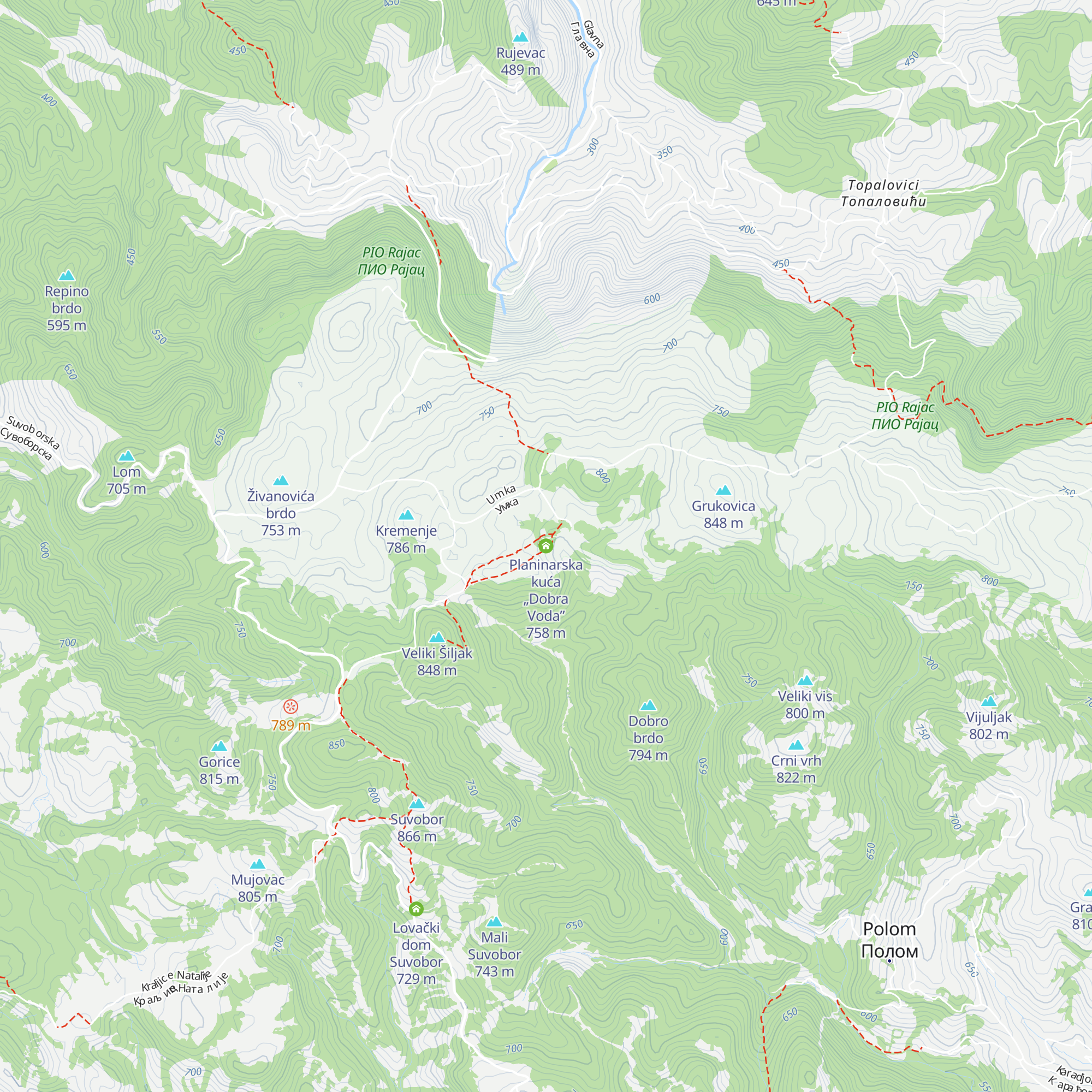 Planinarska kuća „Dobra Voda” map