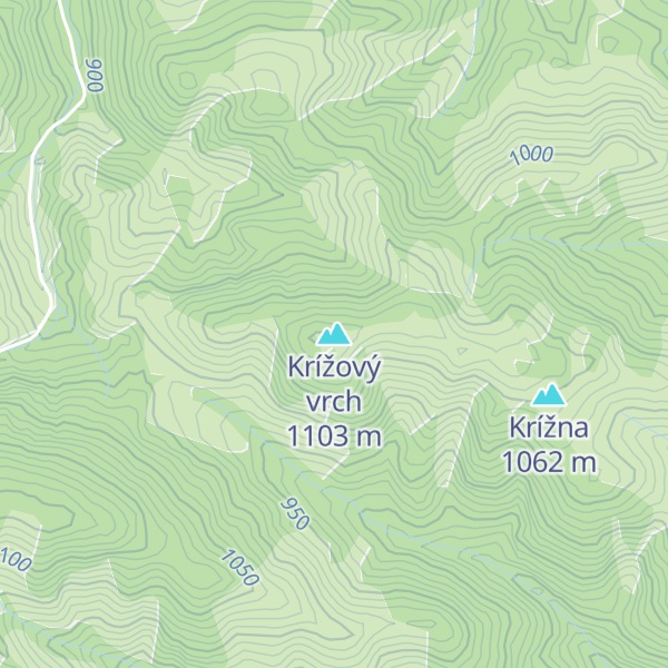 Map of Krížový vrch