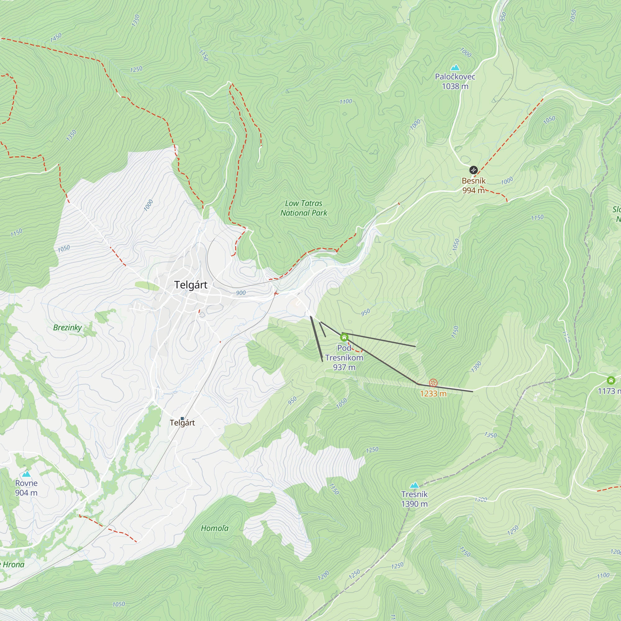 Koliba pod Kráľovou hoľou map