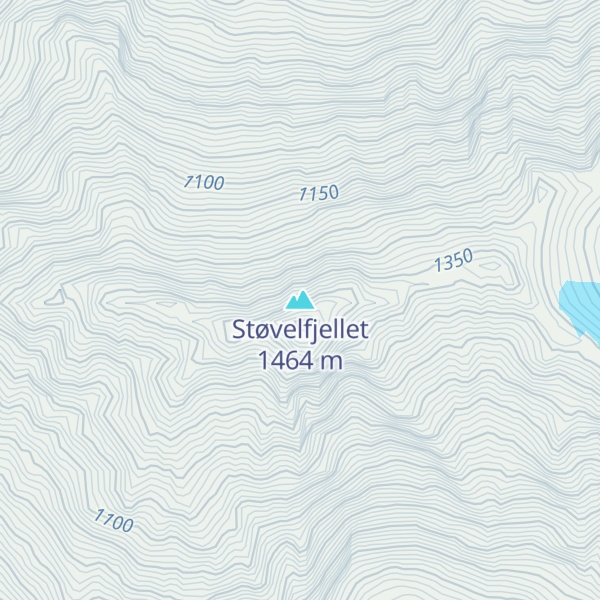 Map of Støvelfjellet